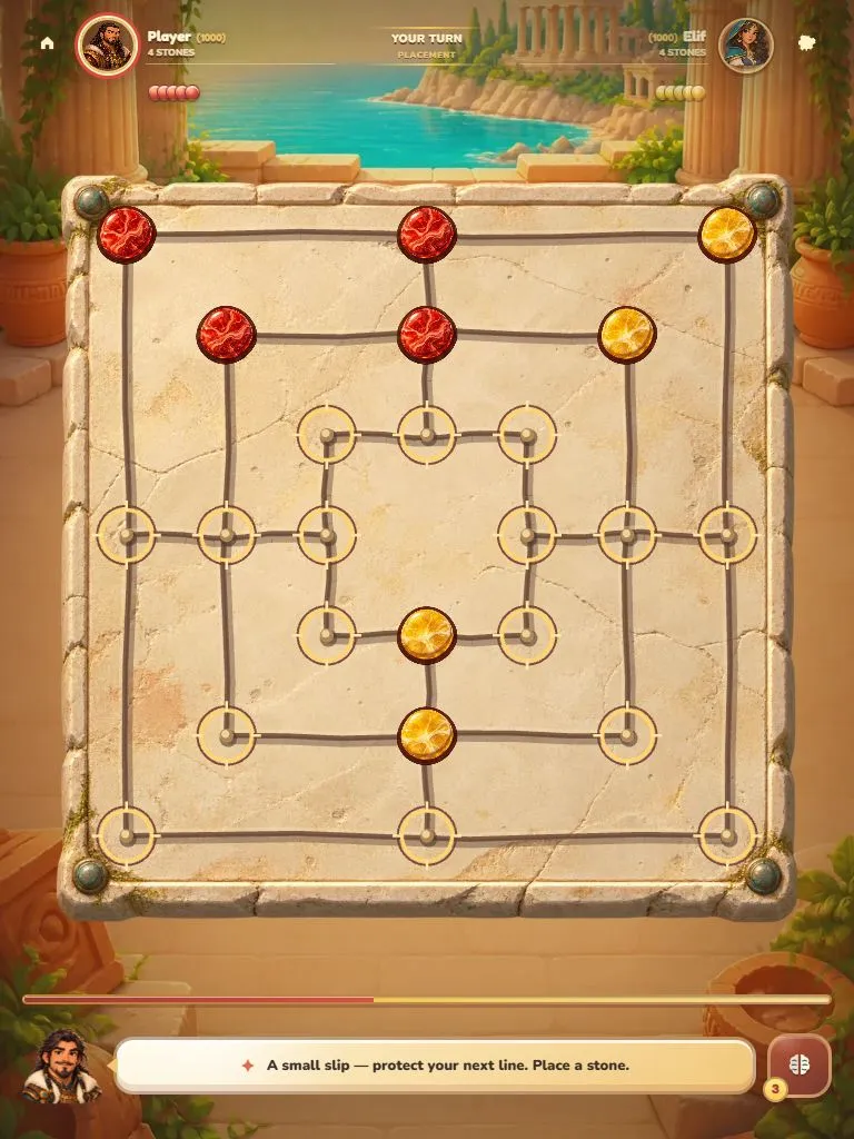 9 Taş in-game board