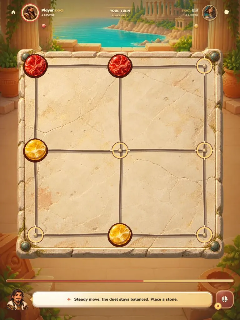 3 Taş in-game board